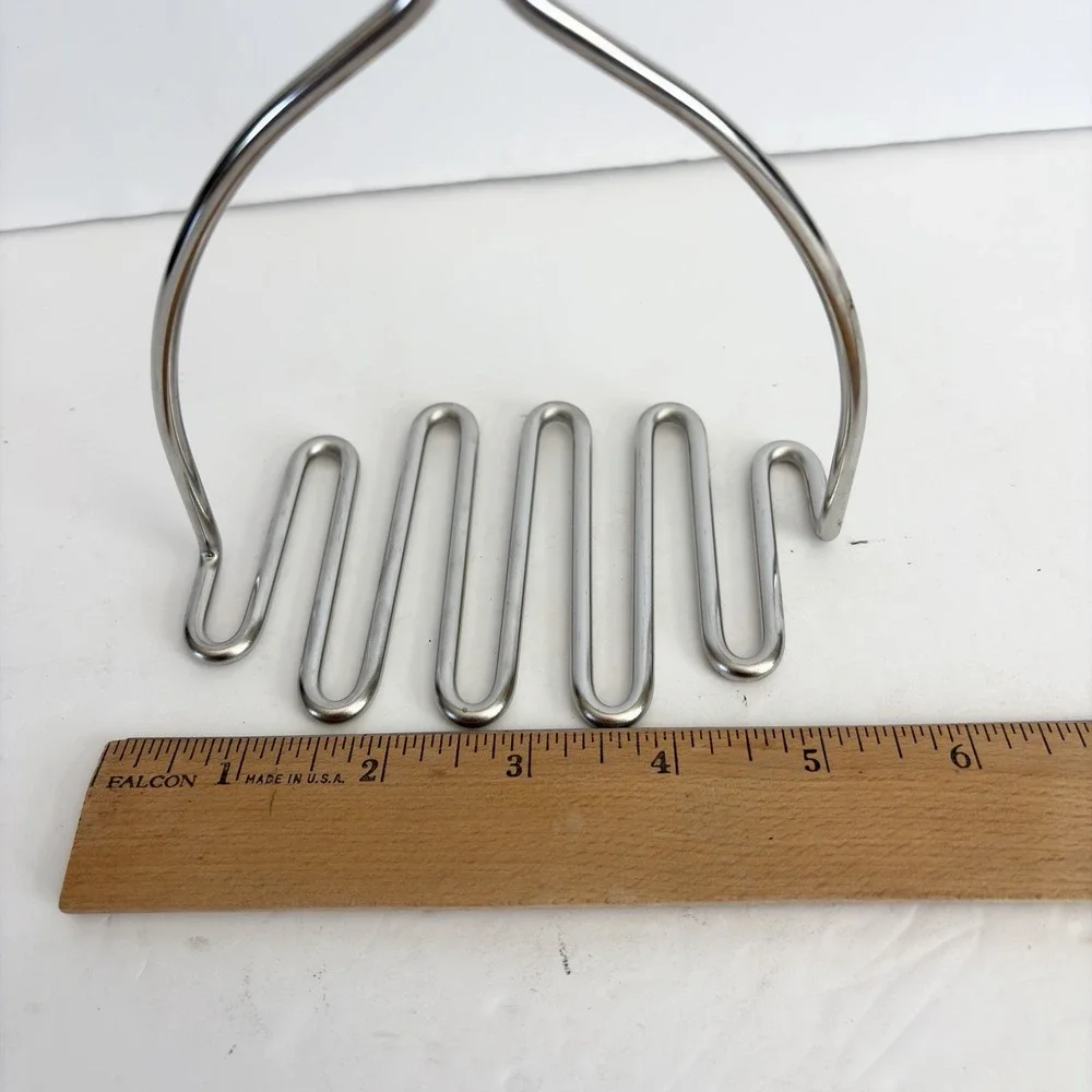KitchenAid Stainless Steel Wire Potato Bean Masher Black Handle Large